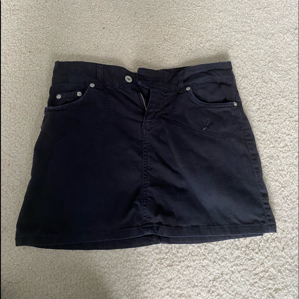 Black denim mini skirt size medium